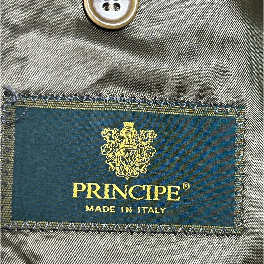 PRINCIPE Made In Italy 100%‎ Virgin Wool Plaid Men 42R Blazer Jacket Sport Coat